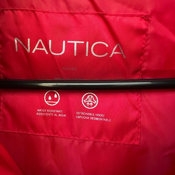 Nautica Women's Red Puffer Jacket with Removable Hood ~ XL - Picture 5 of 6